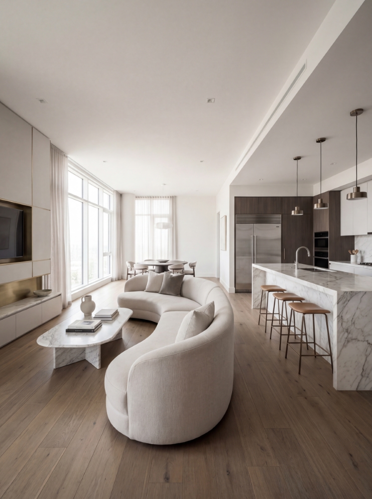 Luxury open-concept interior