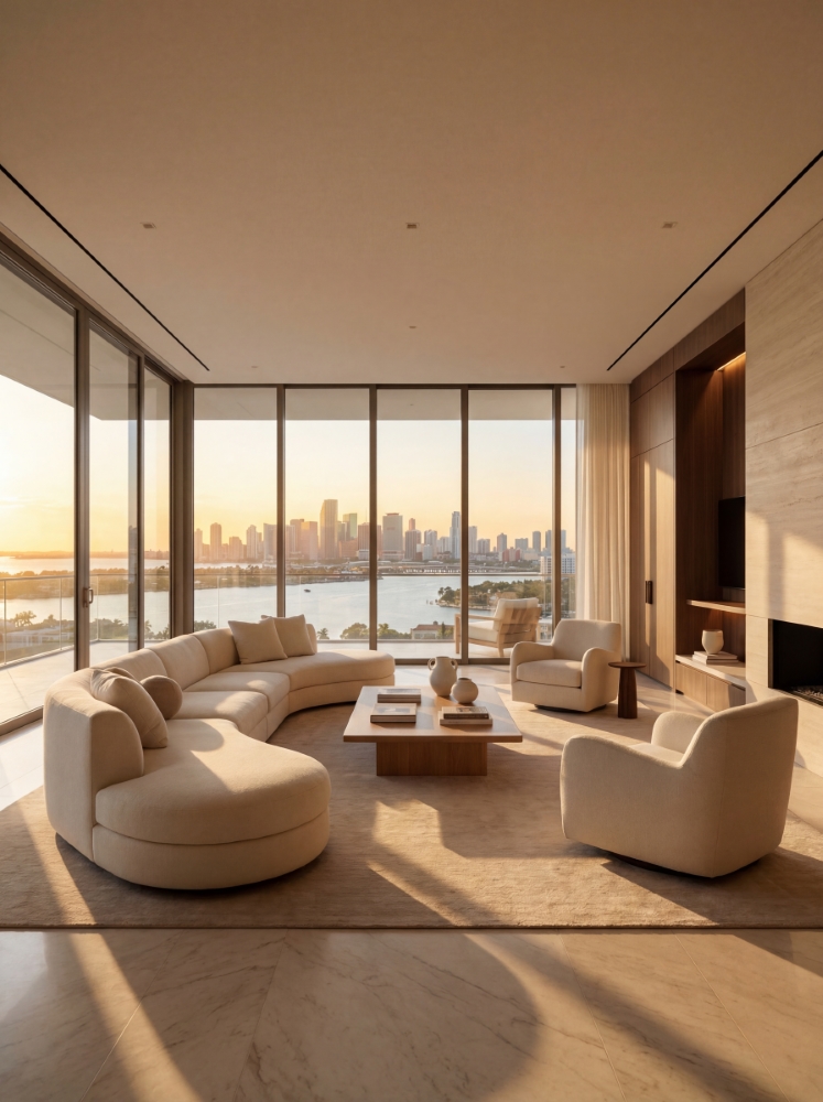 City-view luxury living room